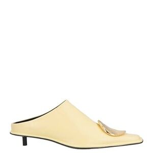 Jil Sander Cream Mules with Gold Detail